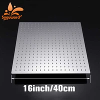 Suguword Chrome Stainless Steel Ultrathin Shower Head Large Flow High Pressure Rainfall Square Bathroom Accessory 1