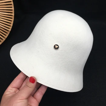 

Net about red and white wool hat children qiu dong han edition fisherman hat Japanese basin cap bucket hat joker one cap