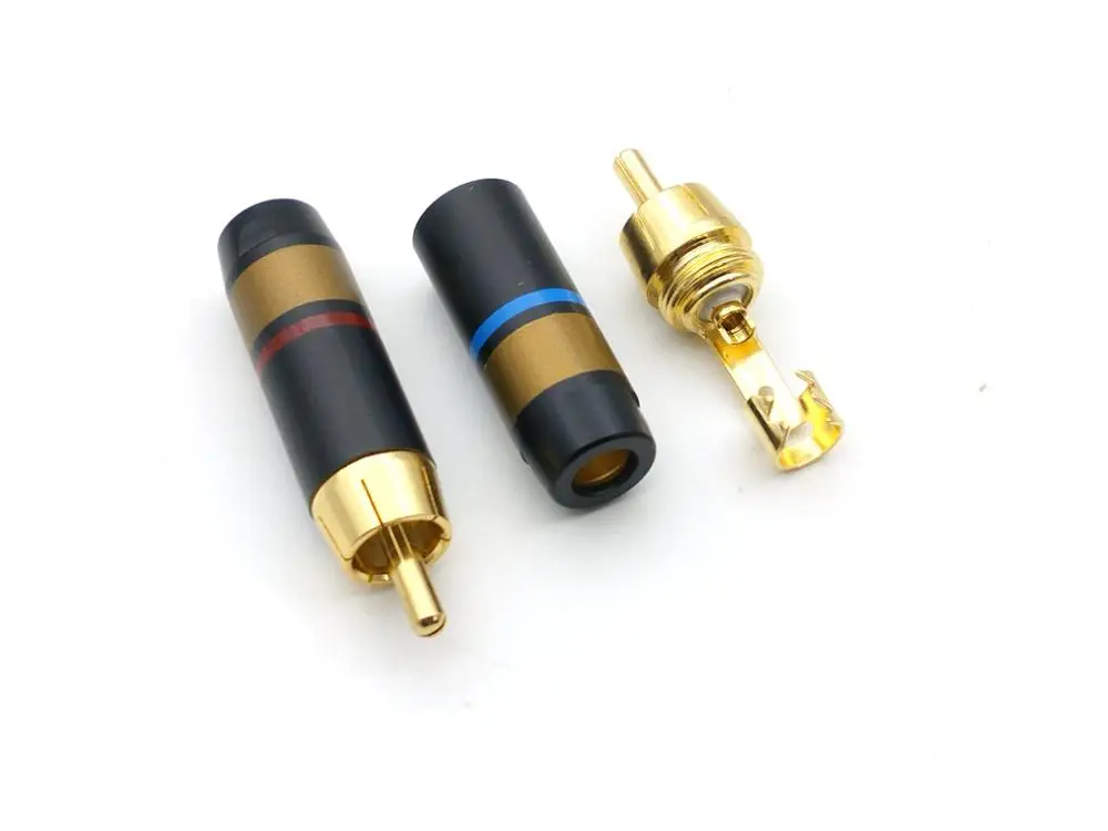 2 шт. позолоченный Штекерный разъем RCA для пайки|connectors gold|connector plugconnector male |
