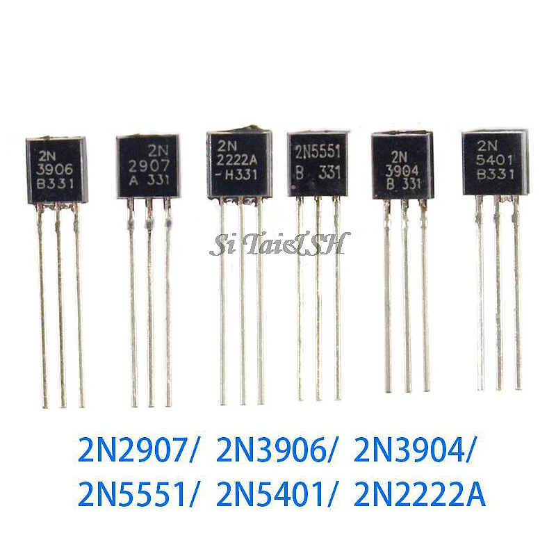 100 шт. транзисторы 2N3904 2N3906 2N4403 2N2907 2N4401 2N2222 PN2222 2N5401 2N5551 TO 92 TO92|Интегральные схемы| |