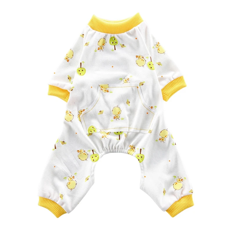 Цвет: желтый Одежда для собак с милым принтом, повседневные непромокаемые пижамы, костюмы, верхняя одежда для маленьких собак, щенков, чихуахуа, товары для домашних животных - Цвет: Цвет: желтый