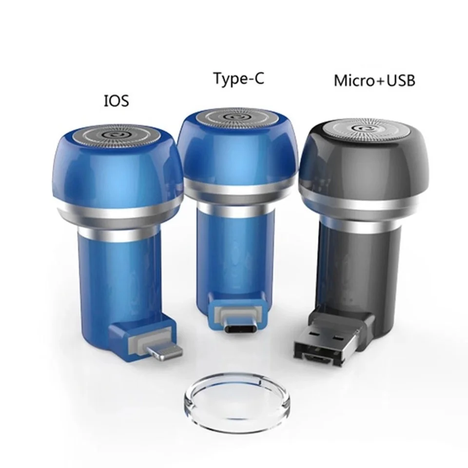 Портативная мини мужская электробритва, бритва для путешествий, кемпинга, usb type-C, для iphone, мобильного телефона, перезаряжаемый триммер для удаления волос бороды