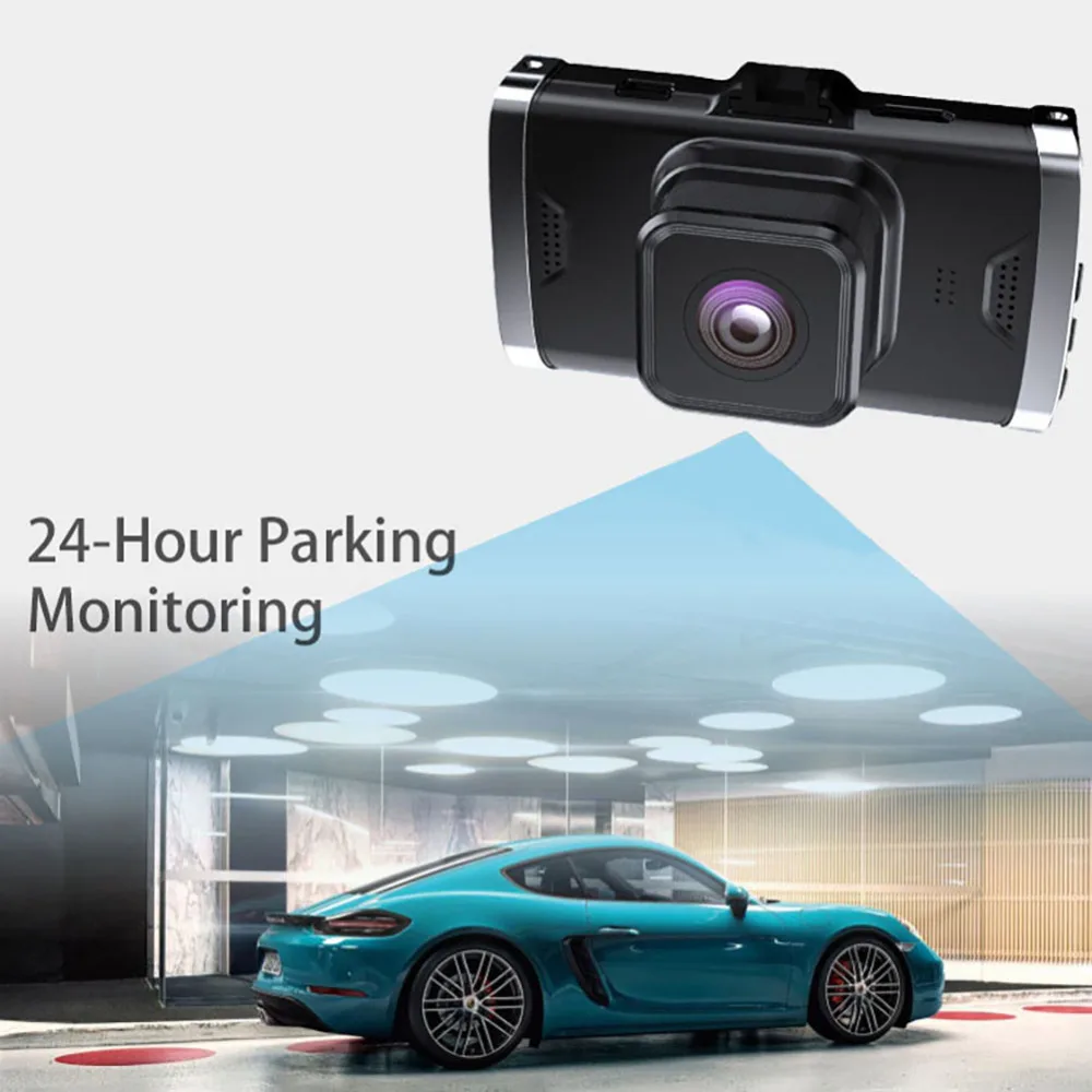 

Mini Car Dvr Camera Usb Connector Vehicle Hd Night Vision Dashboard Camera With 3-In Lcd Screen Loop Recording Function