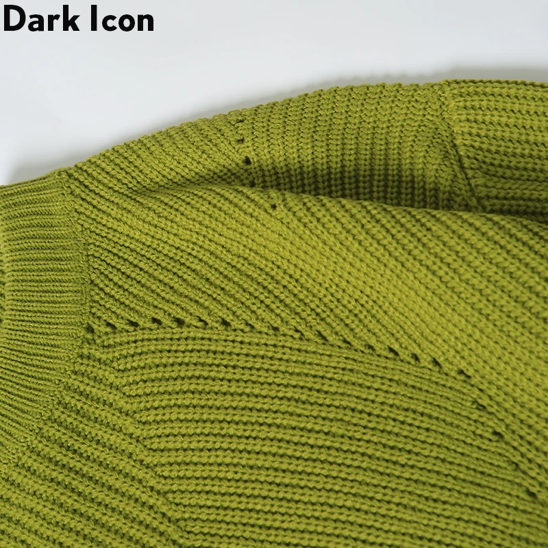 Темный значок сплошной цвет неровный подол свитер мужской пуловер свободные мужские свитера 3 цвета