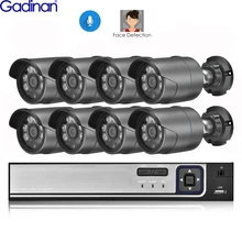 Gadinan-sistema de seguridad de vídeo POE, cámara IP de visión nocturna impermeable para exteriores, Kit de videovigilancia de calle, 4 y 8 canales, Audio de 4MP y 5MP