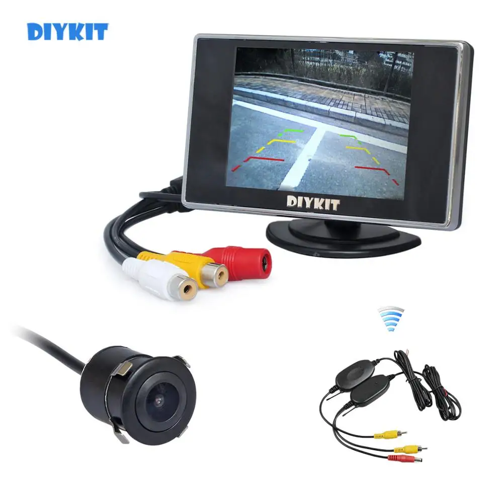 DIYKIT беспроводной 3,5 дюймовый TFT ЖК-монитор для автомобиля, водонепроницаемая автомобильная камера заднего вида, камера заднего вида, Система помощи при парковке, комплект