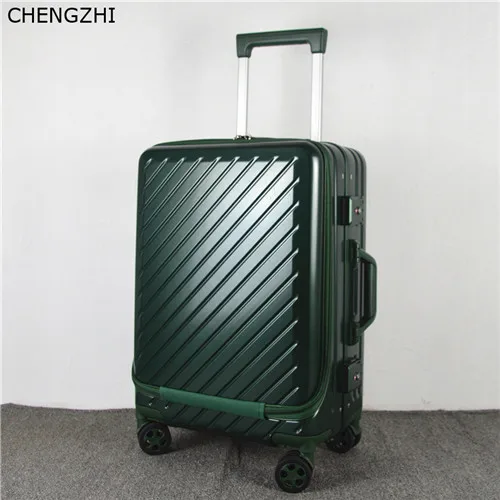 green CHENGZHI бизнес-путешествие интернат чемодан на колёсиках 20 дюймов для мужчин дорожный костюм чехол для женщин чехол для каюты Тележка колеса 24 дюйма - Цвет: green