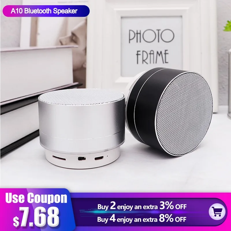 

TWS A10 Wireless Bluetooth Speaker Subwoofer Mini Portable Gift Large Capacity Button Adjustable TF Card U Disk Play Music
