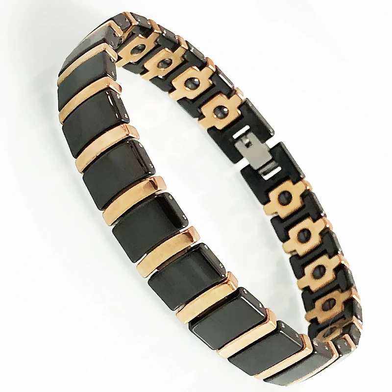 Ceramic Bracelet Men Magnet | Ion Germanium Health Bracelet - Magnetic Wristband  Rose - Aliexpress