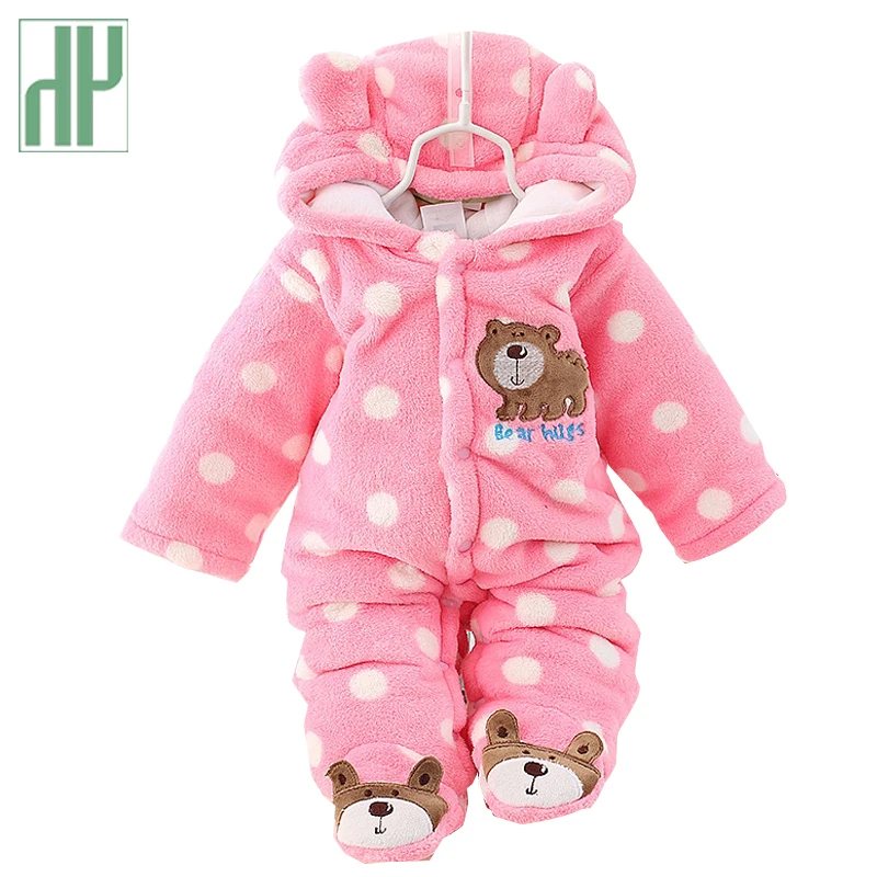 

Baby winter clothes christmas warm flannel plush baby onesie Girl boys bear animal costume Hooded newborn jumpsuit