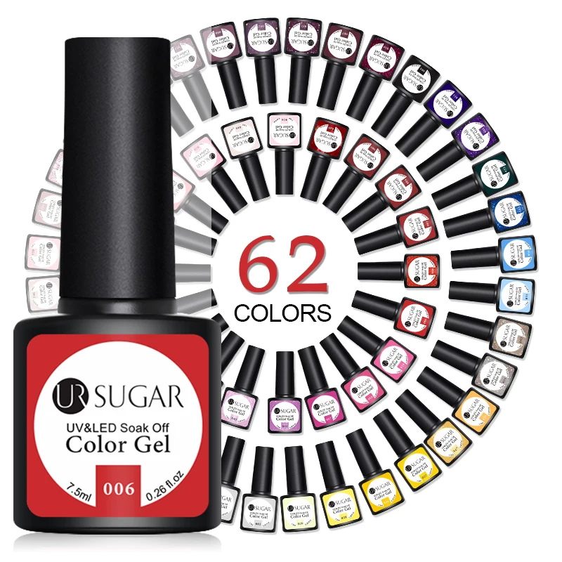 UR SUGAR Glitter UV Gel Nail Polish 62 Colors Shining UV Nail Gel Varnish Semi Permanent 3