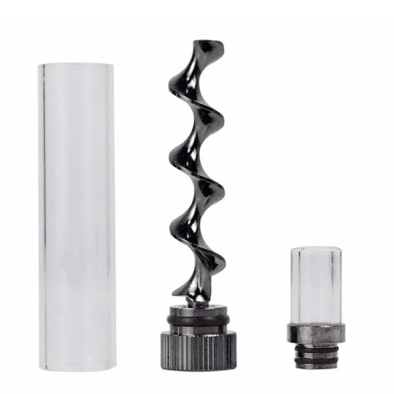 Portable Glass Spiral Orbit Pipe V12 Mini Twisty Metal Tip Smoking Cigarette Tool  Blunt Dry Herb Pipe with Cleaning Brush - Image 4