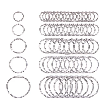 

100Pcs/Set Nickel Plated Book Loose Leaf Binder Rings- Nickel Plated Steel Binder Rings Metal Loose Paper Notebook Rings