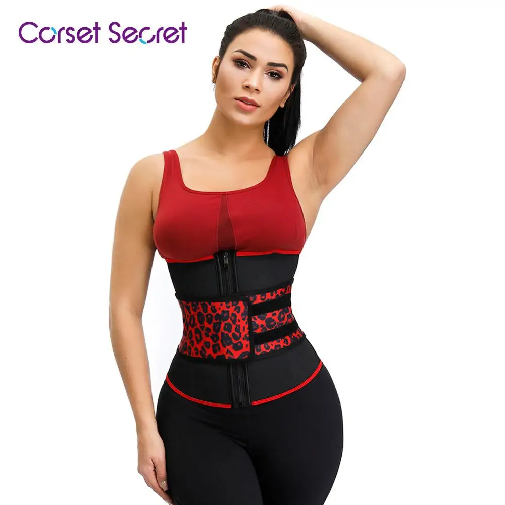 

Corset Secret Women Waist Trainer Leopard 7 Steel Boned Latex Waist Trainer Big Size Waist Cinchers Plus Size Women Shapewear