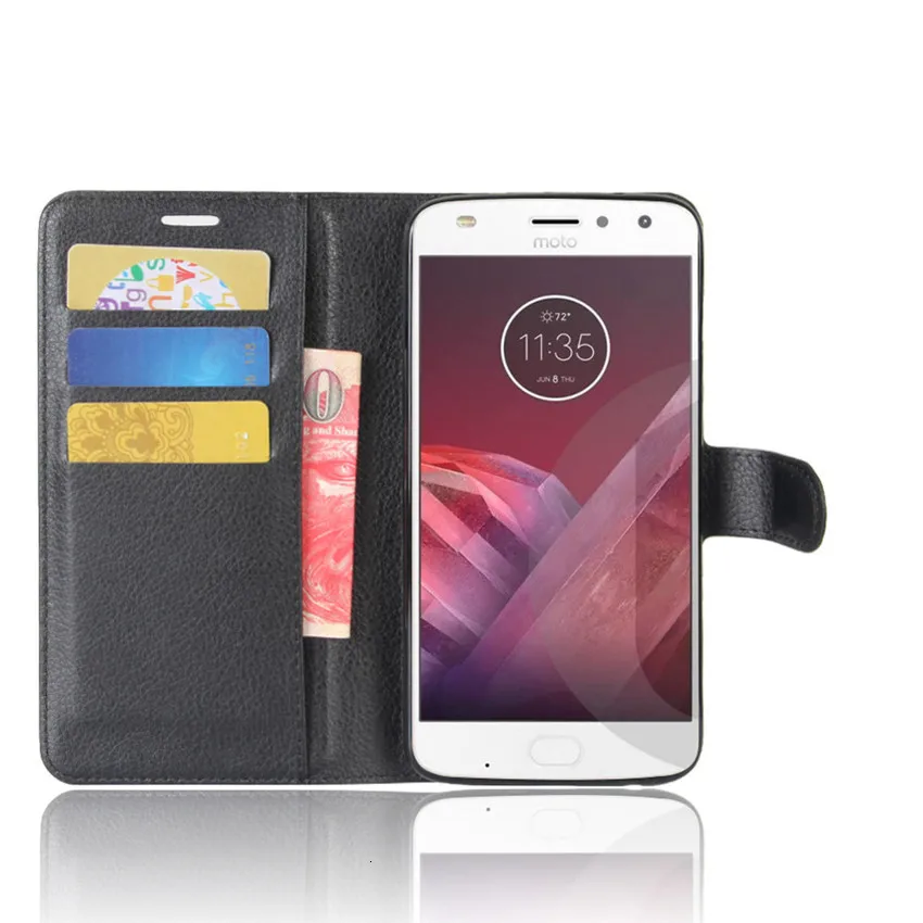 Для Moto Z2 Play чехол Высокое качество Флип кожаный для Motorola Модный подставка