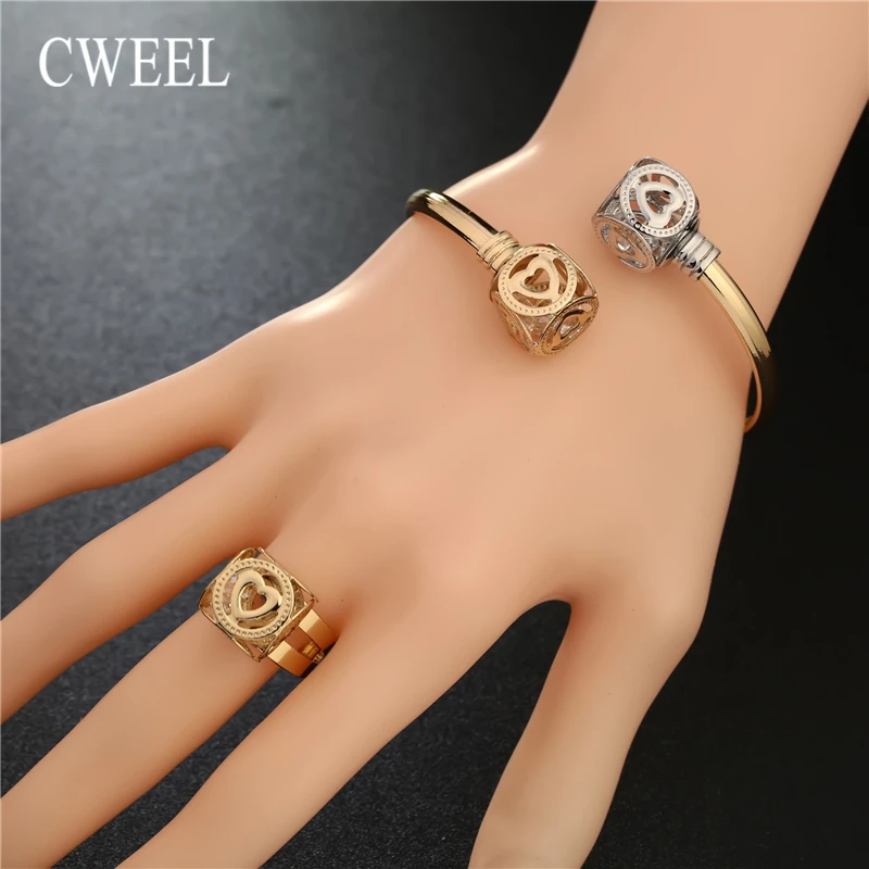 CWEEL очаровательные женские браслеты-манжеты золотистого цвета, женские браслеты в простом стиле, элегантный металлический браслет и браслет для женщин, аксессуары