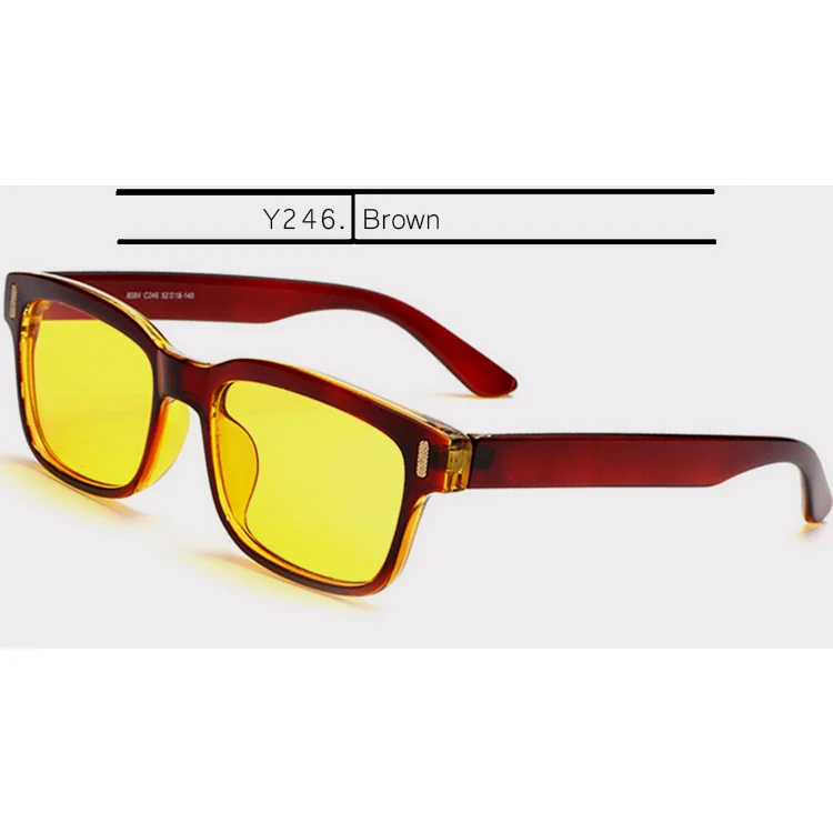 Brown-Yellow IVSTA, без логотипа V, игровые очки, синий светильник, блокирующие очки для компьютера, поляризованные солнцезащитные очки для мужчин и женщин, квадратные, прямоугольные - Цвет оправы: Brown-Yellow