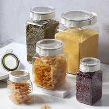 300/500/1100/1400 мл Пластик прозрачный запечатанные банки с крышкой Кухня цельнозерновые продукты Коробка для хранения емкость для хранения пищи