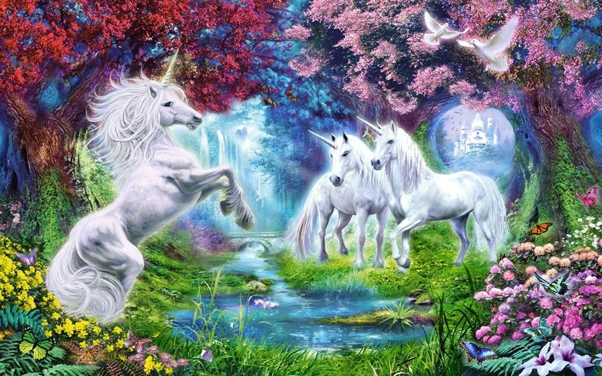 Jmine Div 5D волшебный лес Единорог полная Алмазная краска ing крестиком наборы