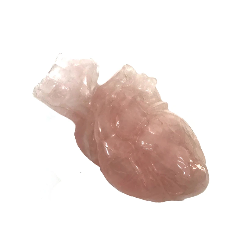 Rose Quartz Натуральный ручной резной розовый кварц сердце человеческое сердце кристалл минеральная фигурка ручной работы драгоценный камень подарок на Хэллоуин украшение - Цвет: Rose Quartz