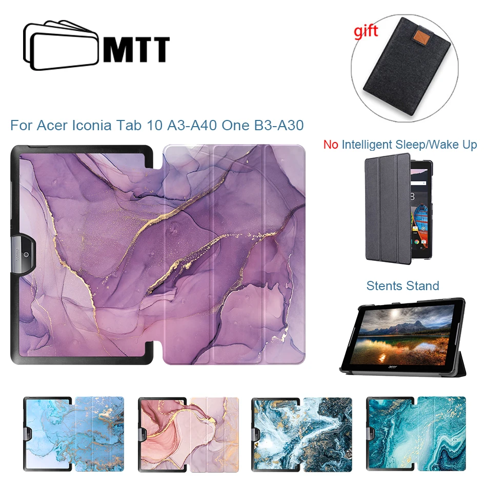 Чехол для планшета MTT marble для acer Iconia Tab 10 A3-A40 One 10 B3-A30 10,", тонкий чехол из искусственной кожи с откидной крышкой и подставкой, защитный чехол