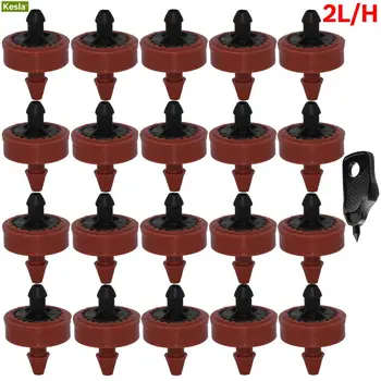 

KESLA 20PCS 2L 4L 8L Pressure Compensating Emitter Dripper Self-cleaning Drip Irrigation Water Regulator 4/7 Pipe Hose w Puncher