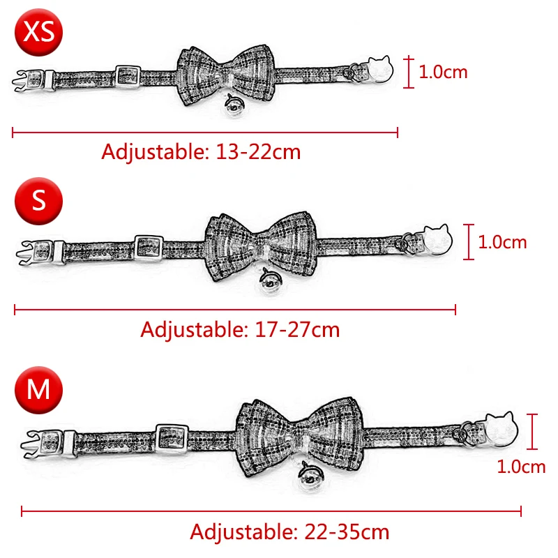 Клетчатые ошейники для кошек красивое ожерелье с колокольчиком для кошек ошейники для собак безопасный Регулируемый ошейник для питомцев кошка поставщик 25