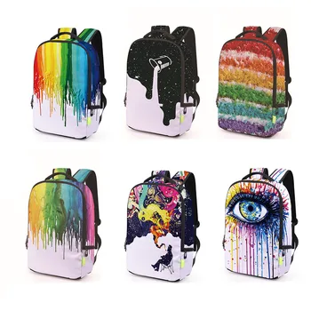 

Rainbow Eyes Backpack Black Art African Girl Print Mochila for Teenagers Tumblr Middle Book Bag Schoolbag Mochila Escolar