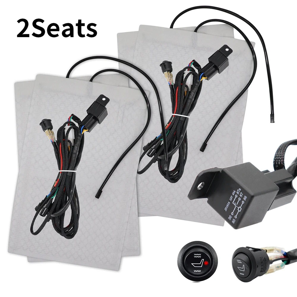 Auto Seat Heater Kit Hi/Lo Setting 1 Seat Pads 1 Round Switch Seat Heater  Pads Heated Seat Kit - AliExpress