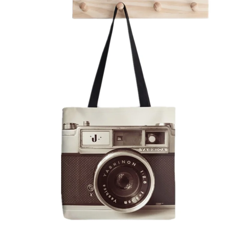2021 Shopper Camera Retro Tote Bag Printed Tote Bag women Harajuku shopper handbag girl Shoulder shopping bag Lady Canvas Bag