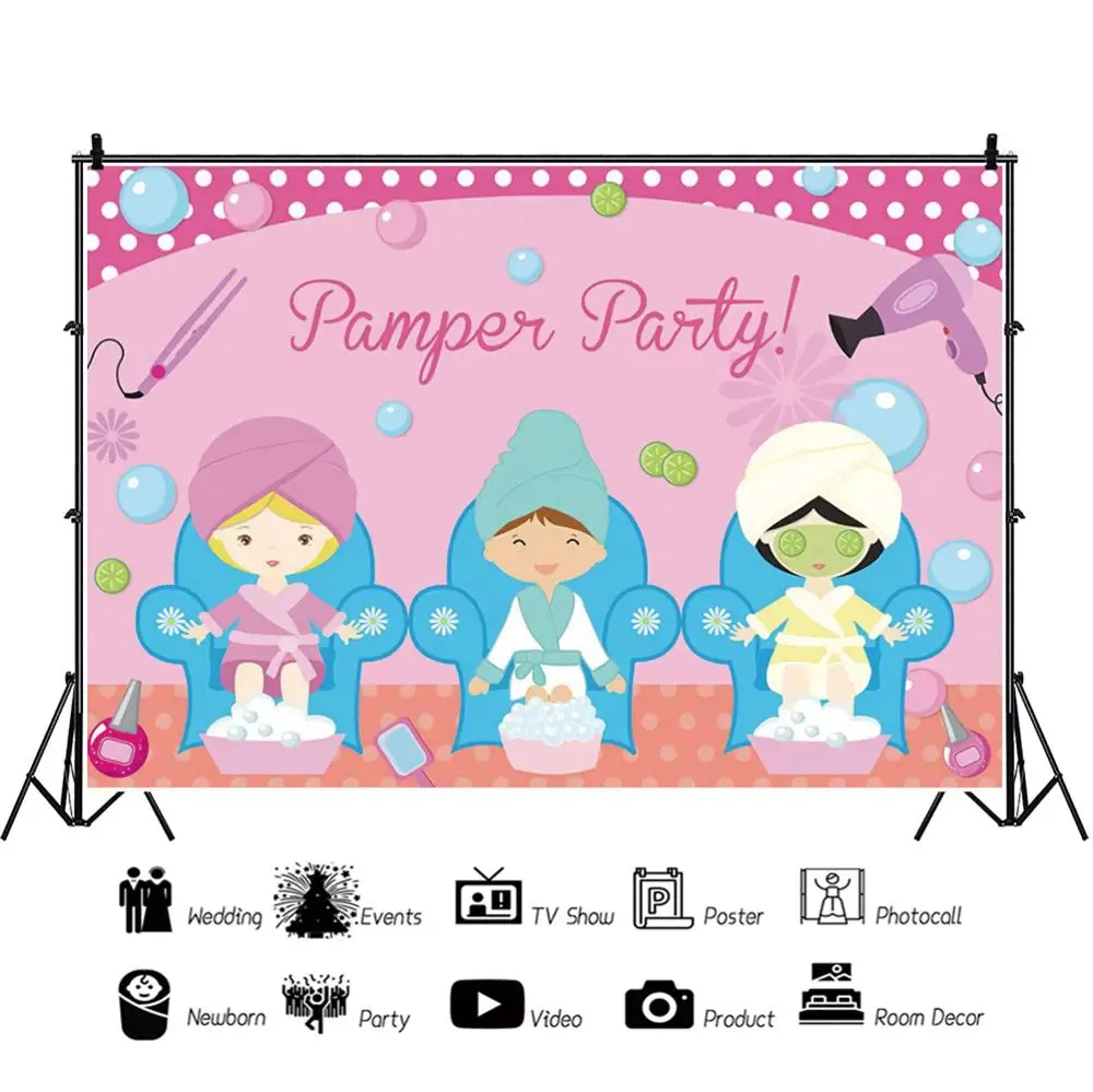 

Yeele SPA Party Pamper Backgrounds Photographic Vinyl Photophone Girls Women Decor Photography Backdrops For Photo Studio Props