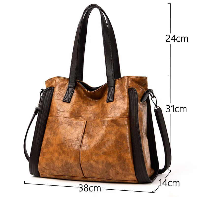 High Capacity Luxury Handbags Women Bags Designer Lady Shoulder Bag Retro Leisure Leather Messenger Bags for Women Tote Bag