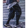 Men's clothes Multi war zone functional wind legged pants large pocket casual Ribbon Harajuku fashion Overalls Street dress 2
