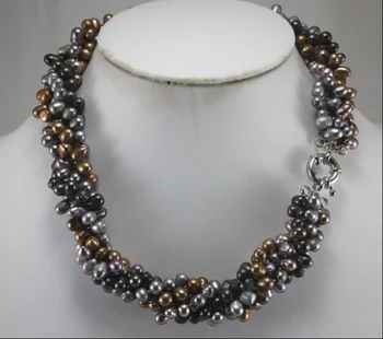 

Cultured Gray Black And Brown Pearl Necklace
