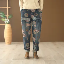 FINEBUD, новинка, Женские винтажные хлопковые джинсы хараюку с эластичной талией и буквенным принтом, Женские повседневные шаровары в полоску, Vaqueros Mujer