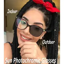 MINCL/Новая мода горный хрусталь дамы близорукость солнце фотохромная линза квадратные близорукие мужские Оптические очки NX