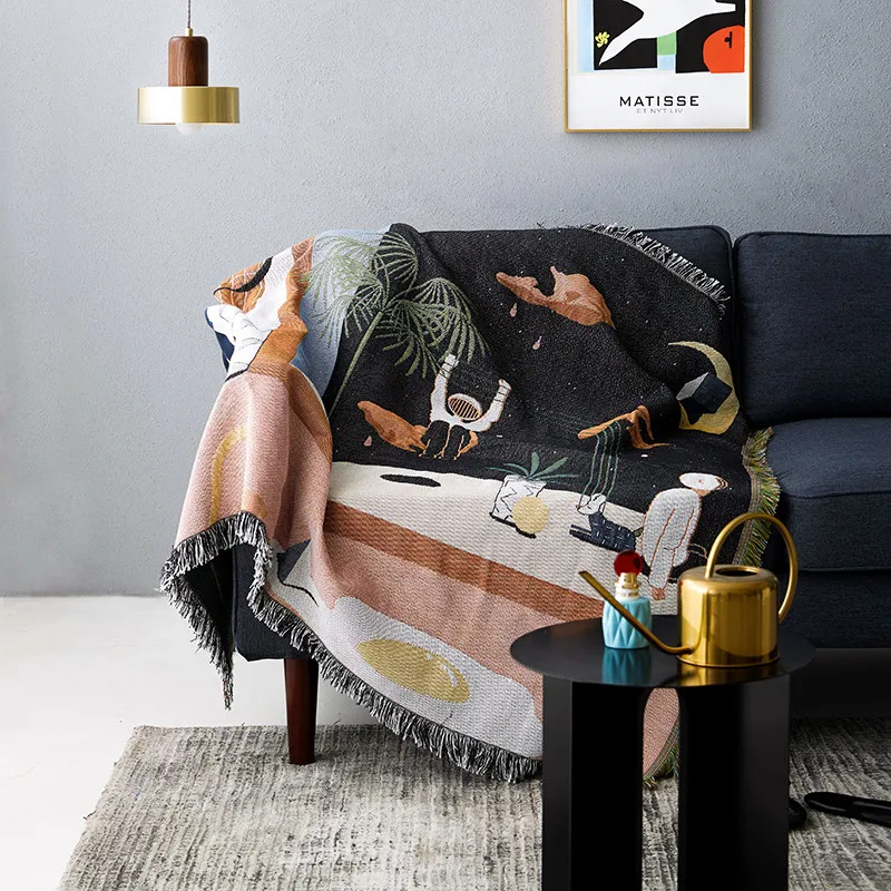 Скандинавское пледы одеяло многофункциональное пространство украшение для путешествия чехол Cobertor диван кровать Нескользящая прострочка мягкий лист одеяло s