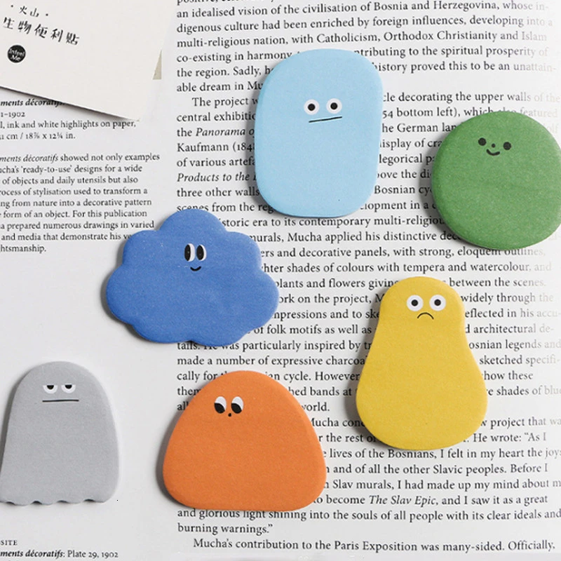 

Creative Colorful Sticky Notes Cute Cartoon Memo Pad Hand Account Decoration Notepad School Office Stationary Supplies 02139