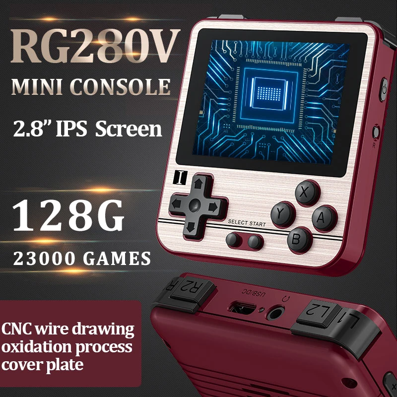 RG280V ANBERNIC Retro Game Console Open Sourse System CNC Shell PS1 Game Player Portable Pocket RG280 Handheld Game Console