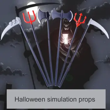 

Halloween Decoration Plastic Weapon Props Trigeminal Death Sickle Open Mountain Axe Props Children Toy Cosplay Double-sided Axe