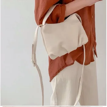

2019 New Women Shoulder Crossbody Bag All-match Handbags Brand Designer Simple Dumplings Clouds Solid Color Bag Small Totes