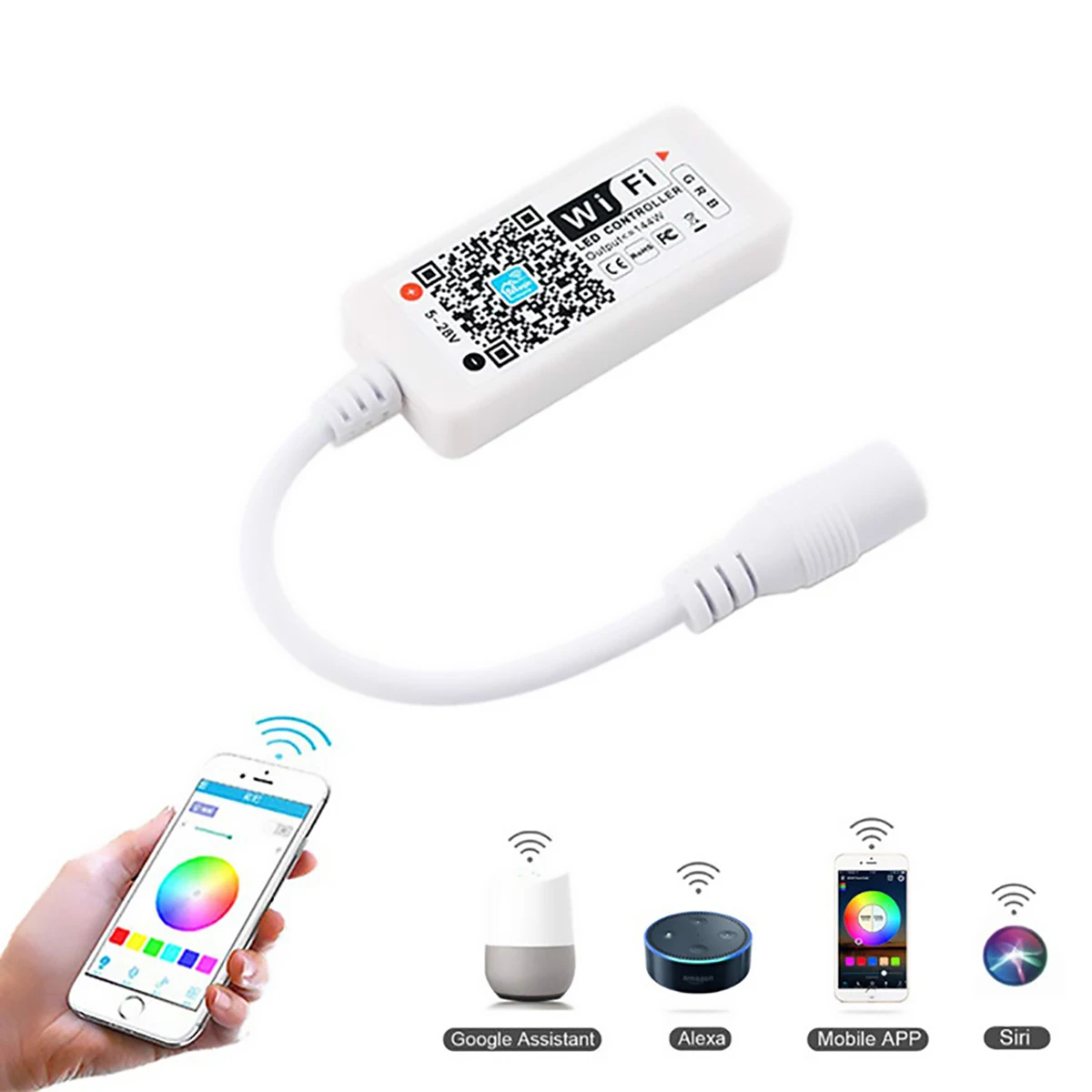 DC5-28V светодиодный контроллер для смартфона с музыкальным таймером светодиодный rgb контроллер от Amazon Alexa Google wifi контроллер для полосы светильник