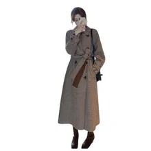 Зимняя куртка, шерстяная куртка для девочек; Новые солнцезащитные очки в популярном Для женщин над коленями шерстяная куртка Корейская платья с покроем «поездок Для женщин куртка Z012