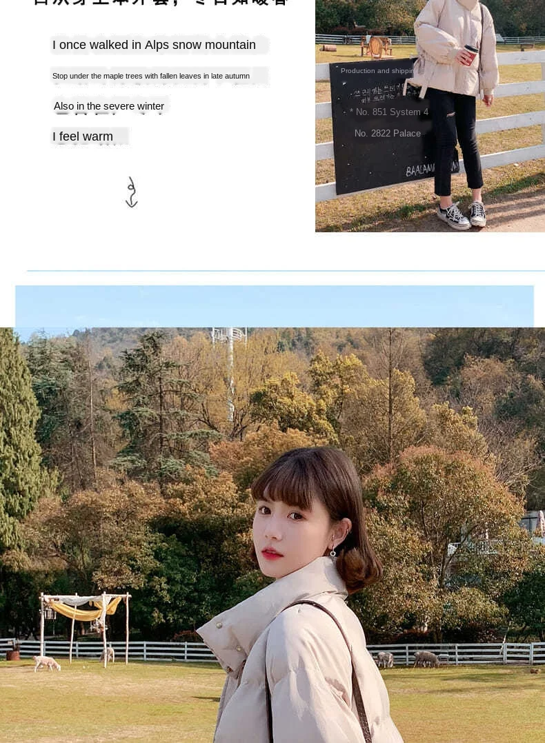 2021 New Women's Clothing Solid Cotton Parkas Women's Outwear Korean Style Autumn Winter Oversized Coats Puffer Jacket