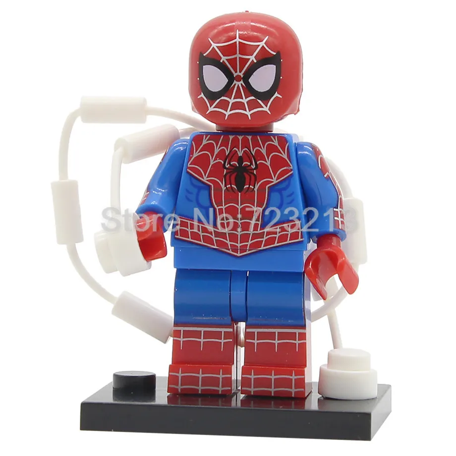 Одиночная фигурка супергероя Майлза Моралес Человек-паук, Человек-паук, тень, Гвен, Железный Человек-паук, строительные блоки, игрушки - Цвет: Peter Parker