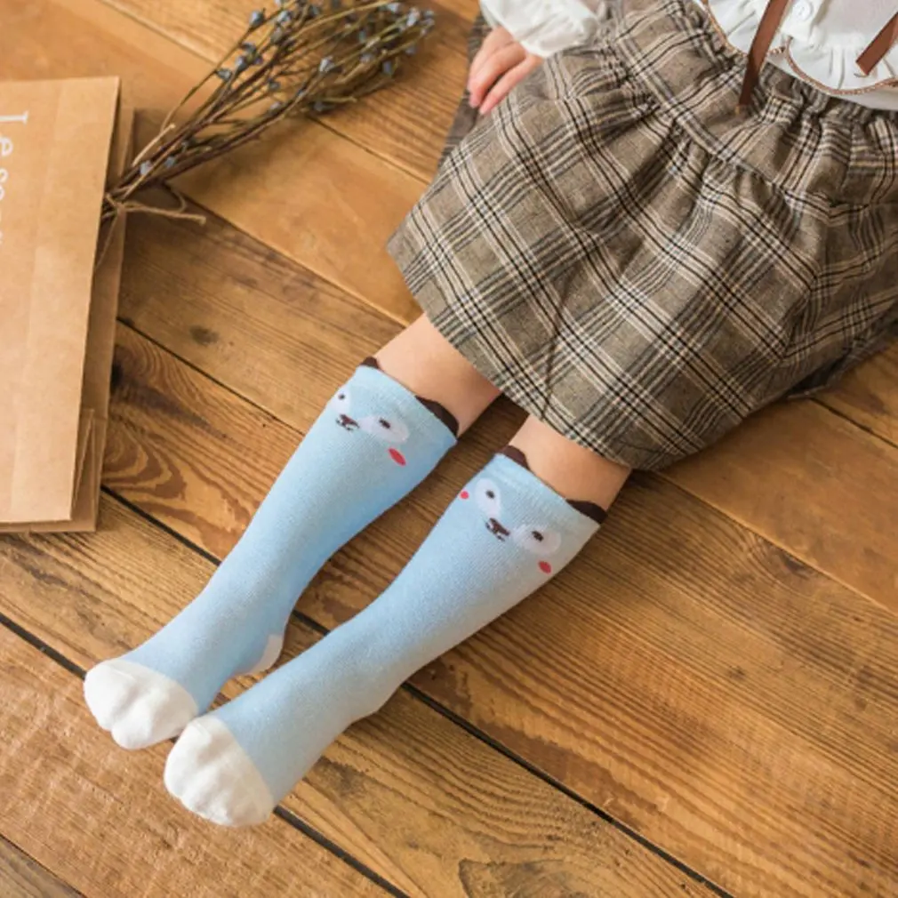 0-1 (23cm) blue Детские носки весенне-летние Плотные хлопковые нескользящие Дышащие носки-трубы средней высоты - Цвет: 0-1 (23cm) blue