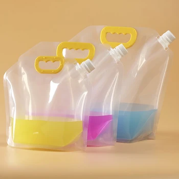 

Elf-stand Plastic Clear Drinking Pouch Beverage Juice Bag Transparent Flask Suction Fresh Liquid Packaging Pocket Concealable