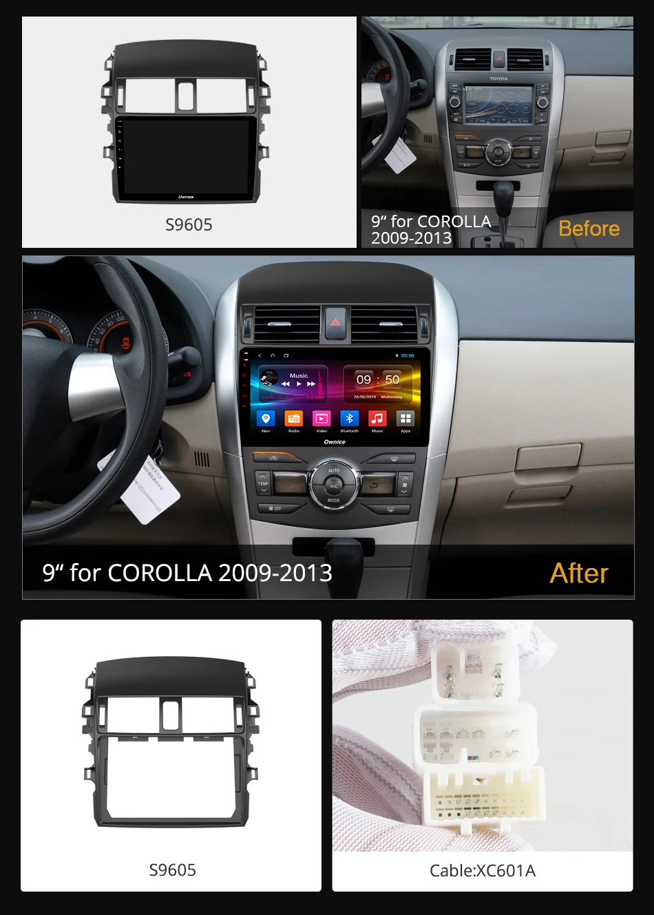 Ownice K1 K2 Android 8 1 автомагнитолы 2 din плеер Восьмиядерный для Toyota corolla E140/150 160 2009 2017