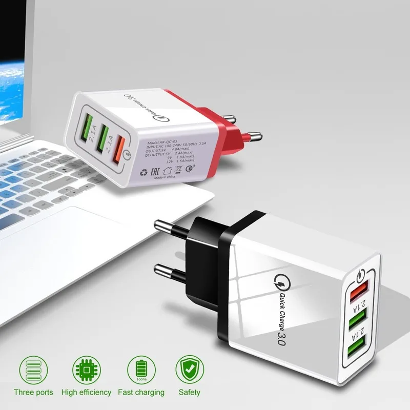 Зарядное устройство USB Quick Charge 3,0 для IPhone X 8 7 IPad быстрое настенное зарядное устройство для samsung S9 Xiaomi Mi 8 huawei зарядное устройство для мобильного телефона