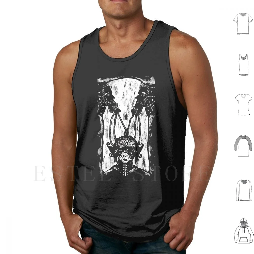 

Wholly Mechanized State Of Sensation Tank Tops Vest Sleeveless Dark Dream Ancient Death Horror Skeleton Sideshow Skull